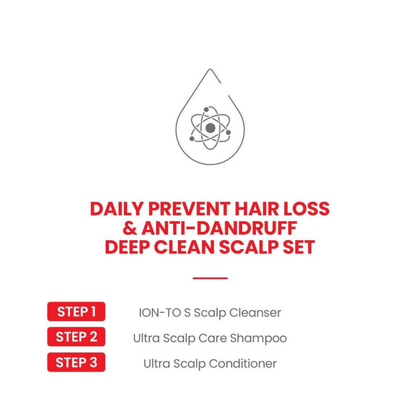 Scalp Care & Hair Loss Prevention Kit w Scalp Detox Cleanser, Shampoo, Conditioner (250mL, 200mL & 105mL)