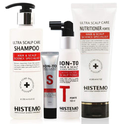 Histemo Hair Loss Prevention & Scalp Care Kit, Scalp Cleanser, Shampoo, Conditioner & Scalp Tonic, DHT Blocking Hair Restoration Treatment (250mL, 200mL, 105mL & 100mL)