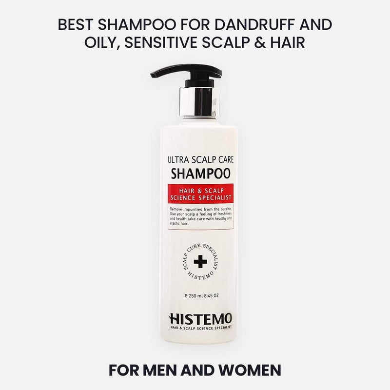 Histemo Anti-Dandruff & Oily Hair Kit, Scalp Cleanser, Shampoo, Conditioner & Hair Tonic, DHT Blocking Hair Restoration Treatment (250mL, 200,mL, 105mL & 100mL)